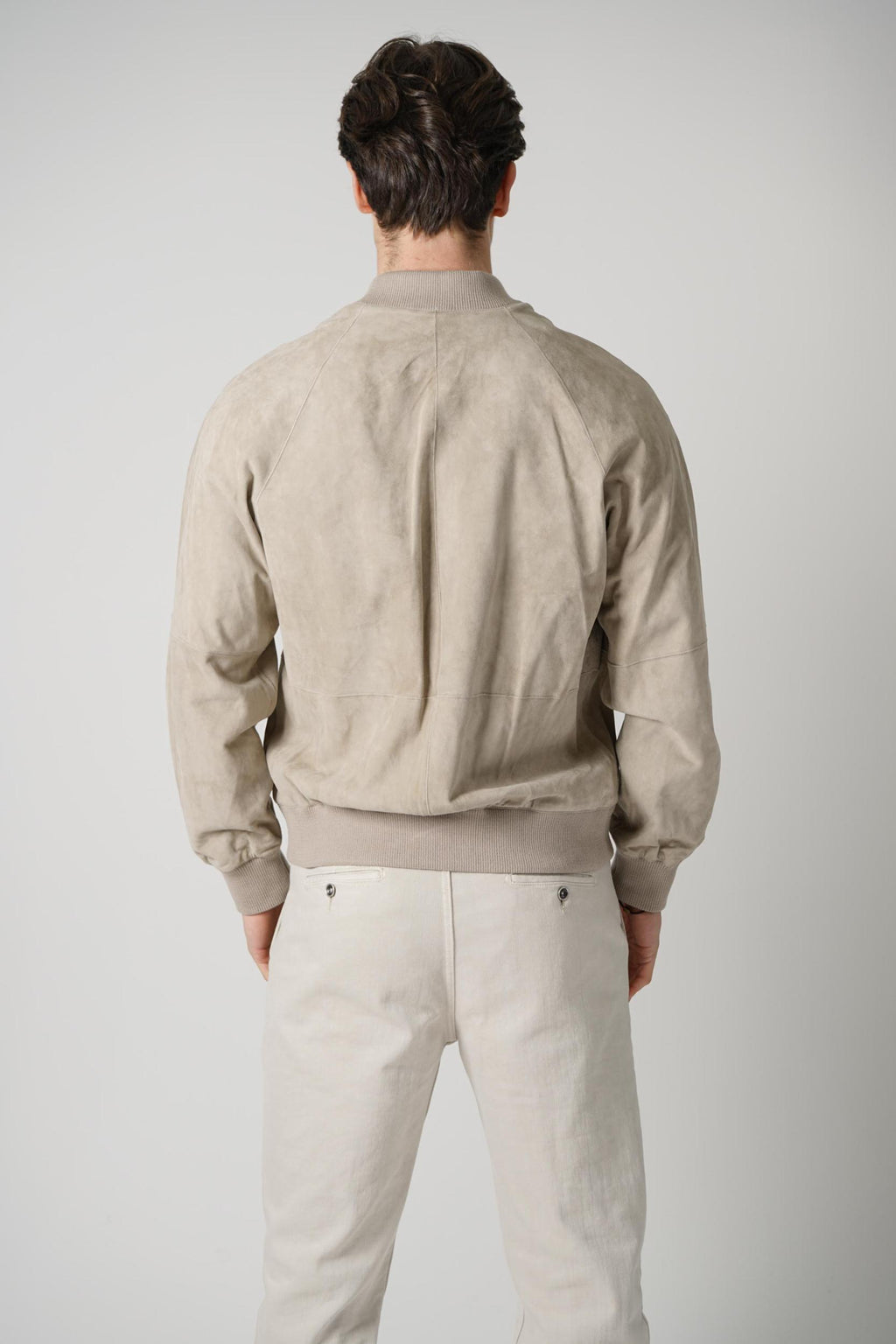 Arma Suede Bomber Jacket  Beige