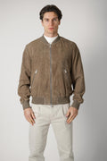 Arma Suede Bomber Jacket Brown