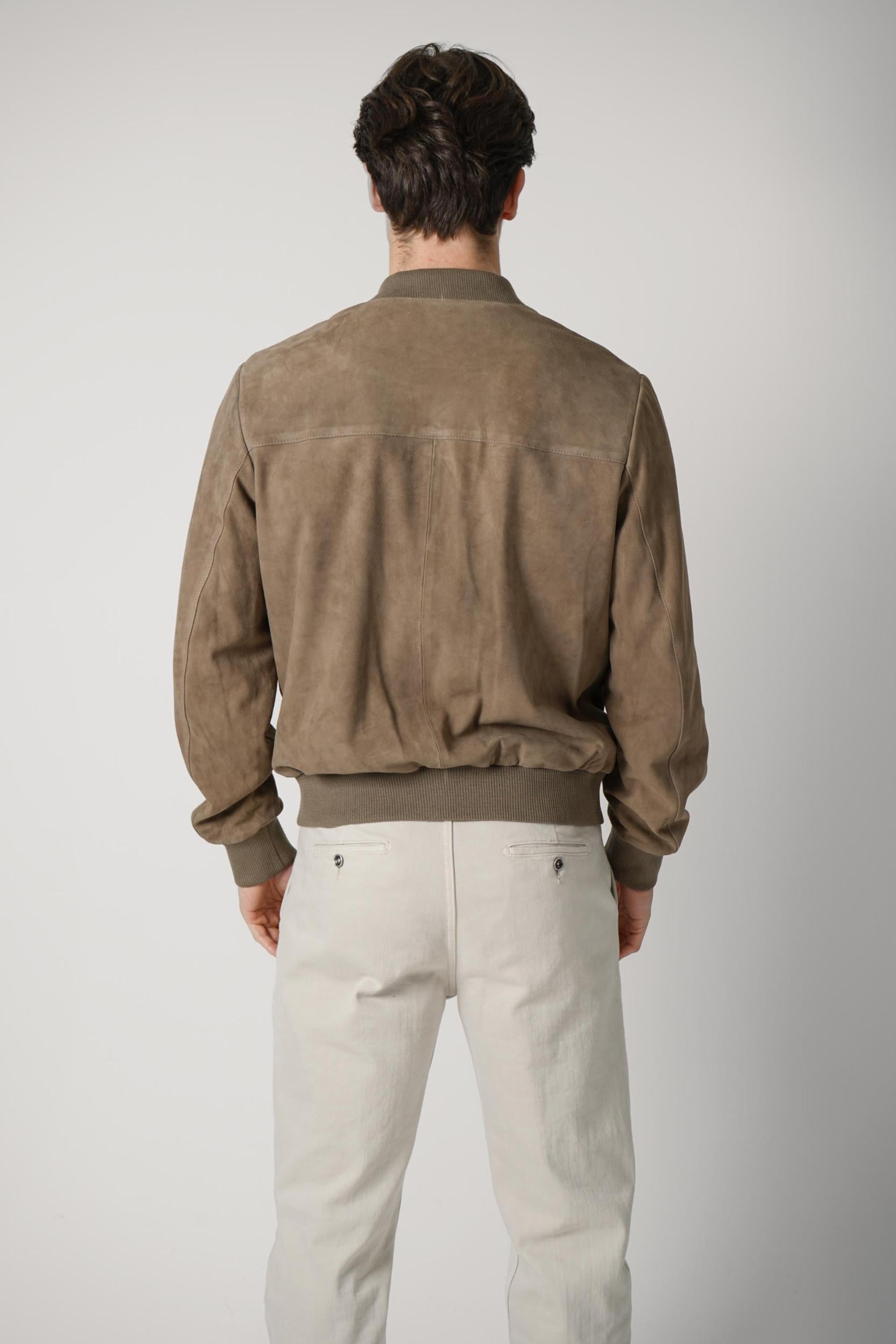 Arma Suede Bomber Jacket Brown