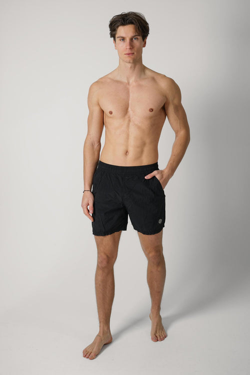 B100004 Stone Island Crinkle Swim Short Black
