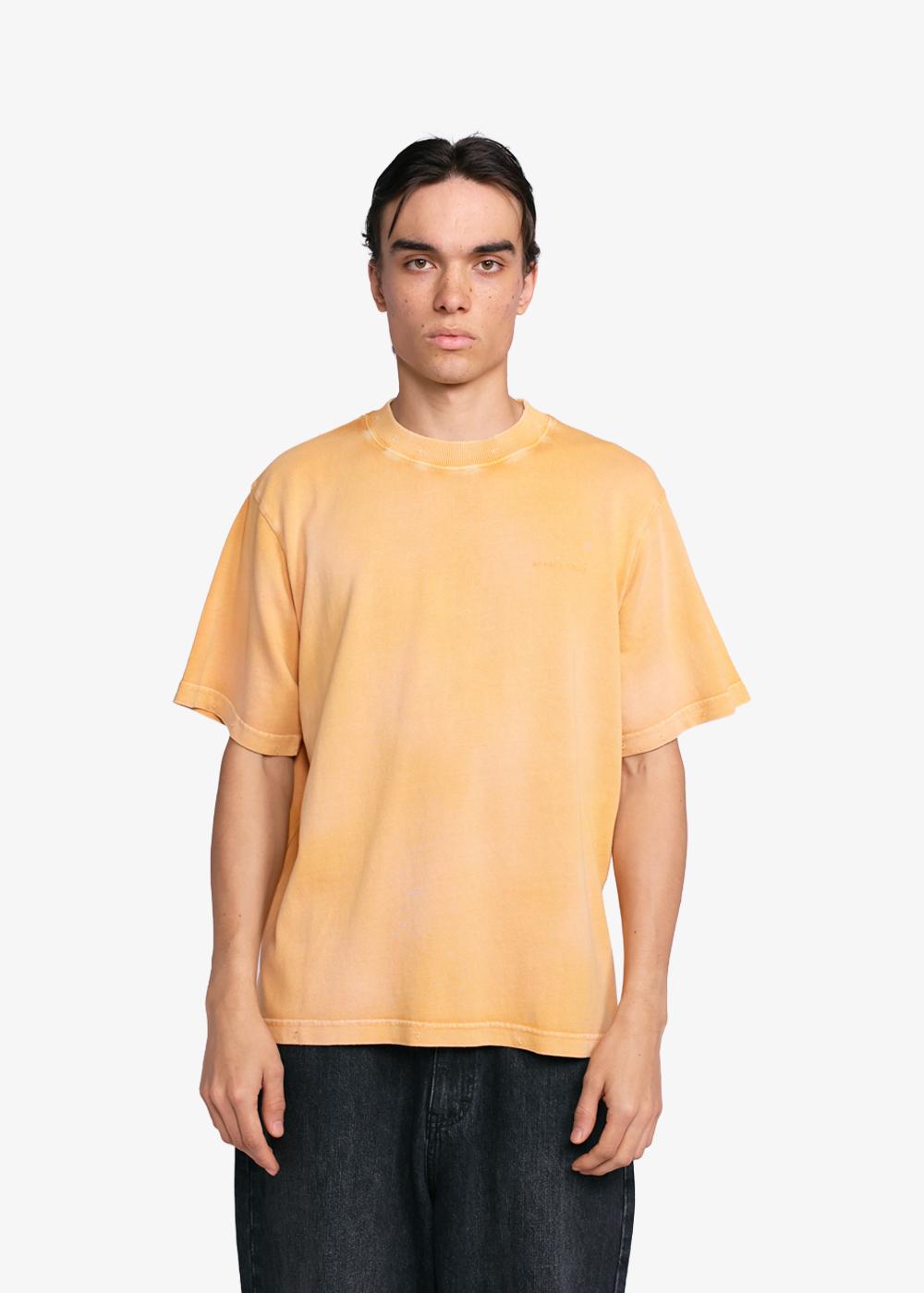 Bram'S Fruit Distressed Big Lemon Outline T-Shirt Orange
