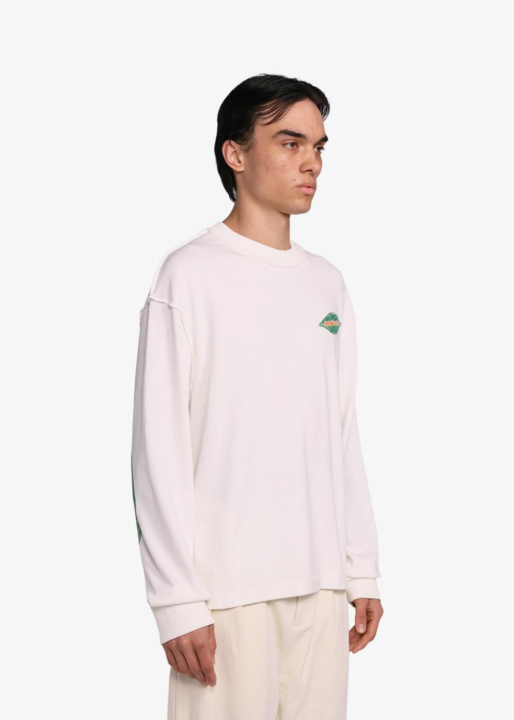 Bram'S Fruit Distressed Leaf Longlseeve Off White