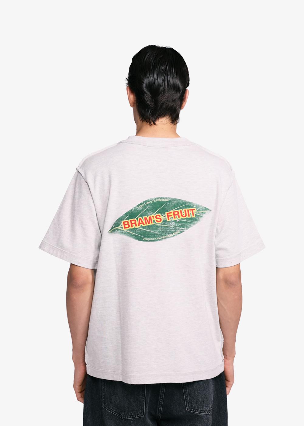 Bram'S Fruit Distressed Leaf T-Shirt Grey