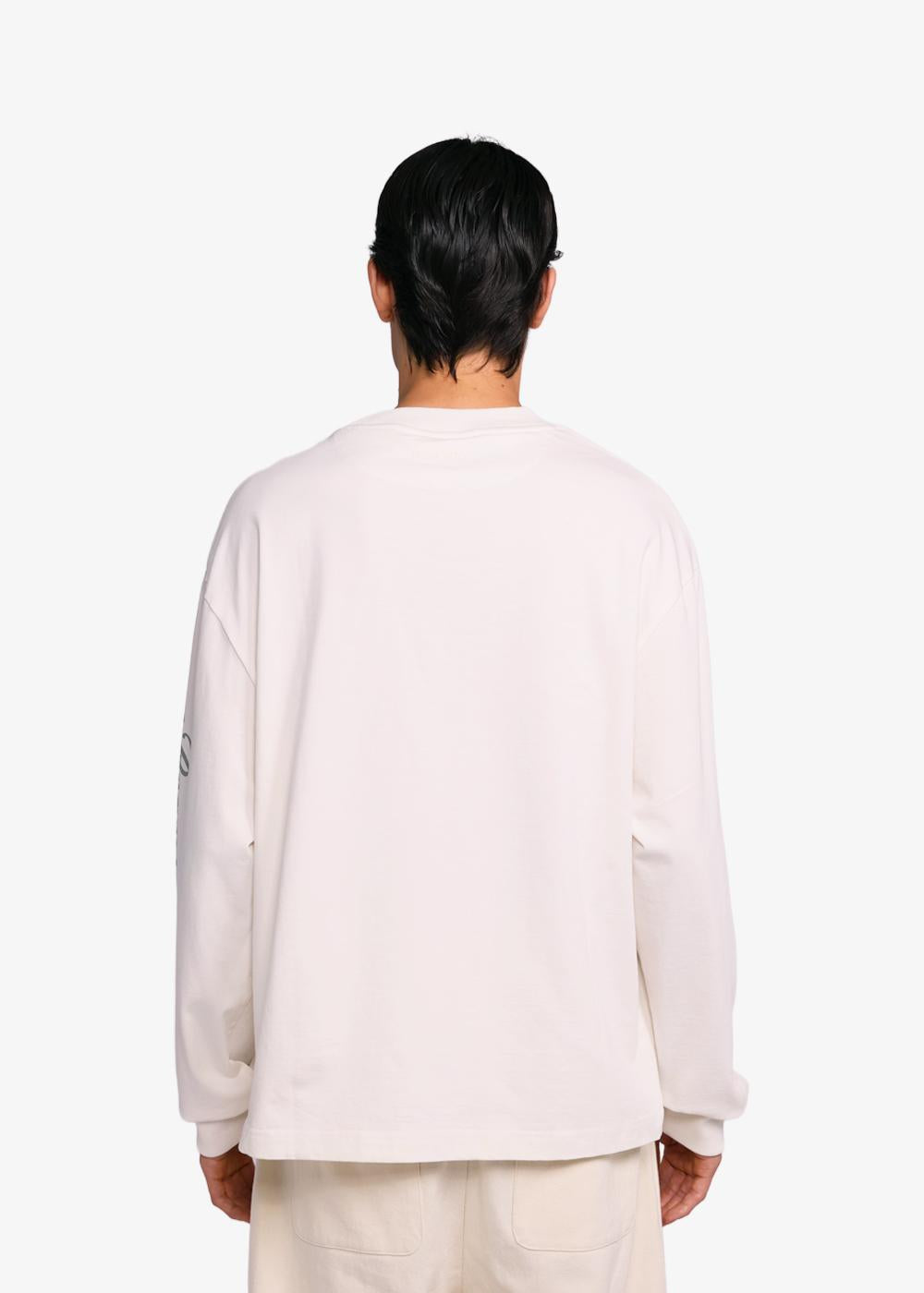 Bram'S Fruit Distressed Script Logo Longsleeve White