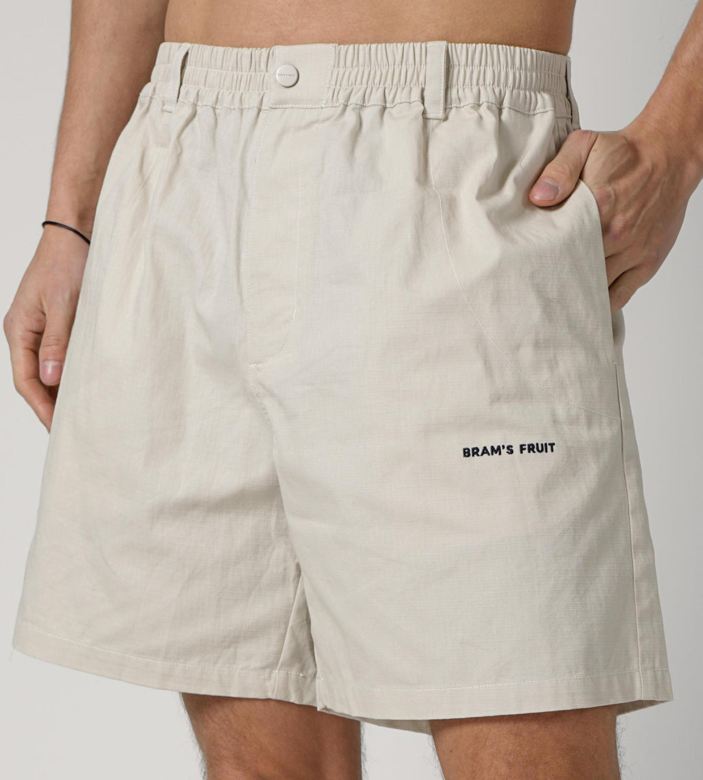 Bram'S Fruit Ripstop Text Logo Shiorts Off White