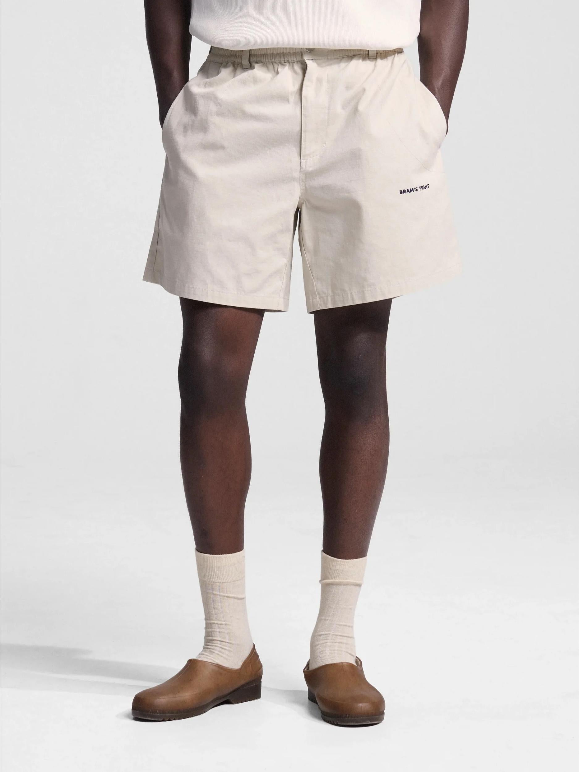 Bram'S Fruit Ripstop Text Logo Shiorts Off White