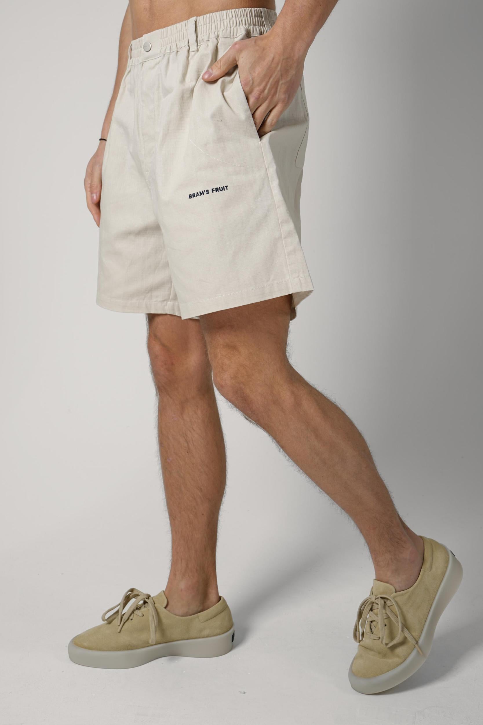 Bram'S Fruit Ripstop Text Logo Shiorts Off White