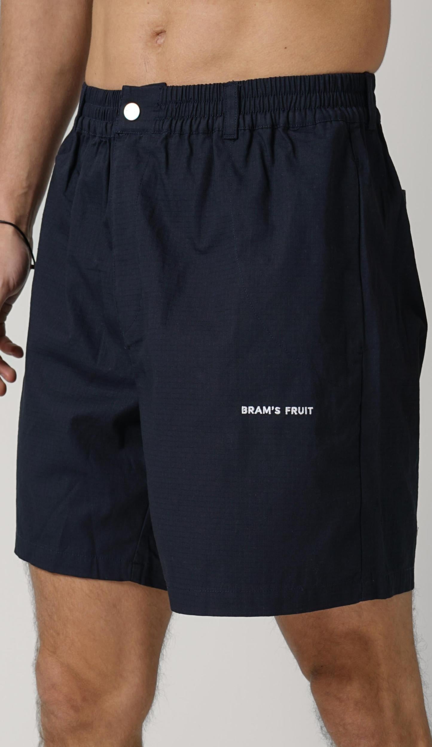 Bram'S Fruit Ripstop Text Logo Shorts Navy