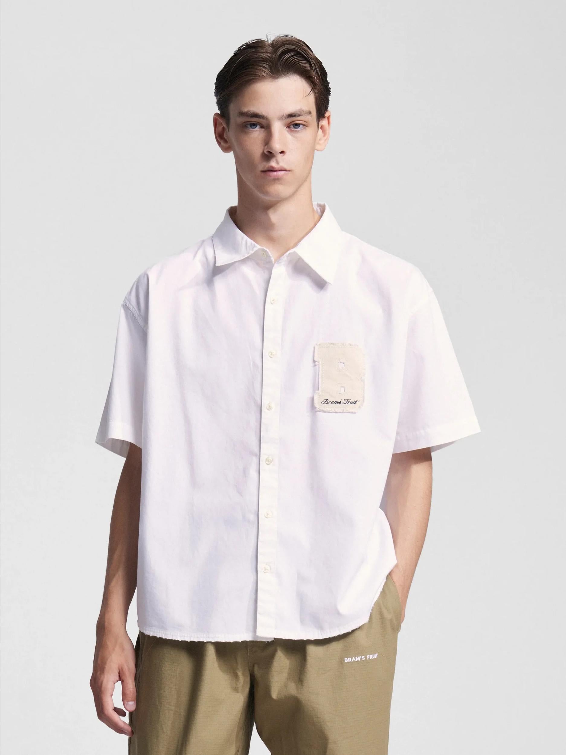 Bram'S Fruit Shortsleeve Varsity Shirt White