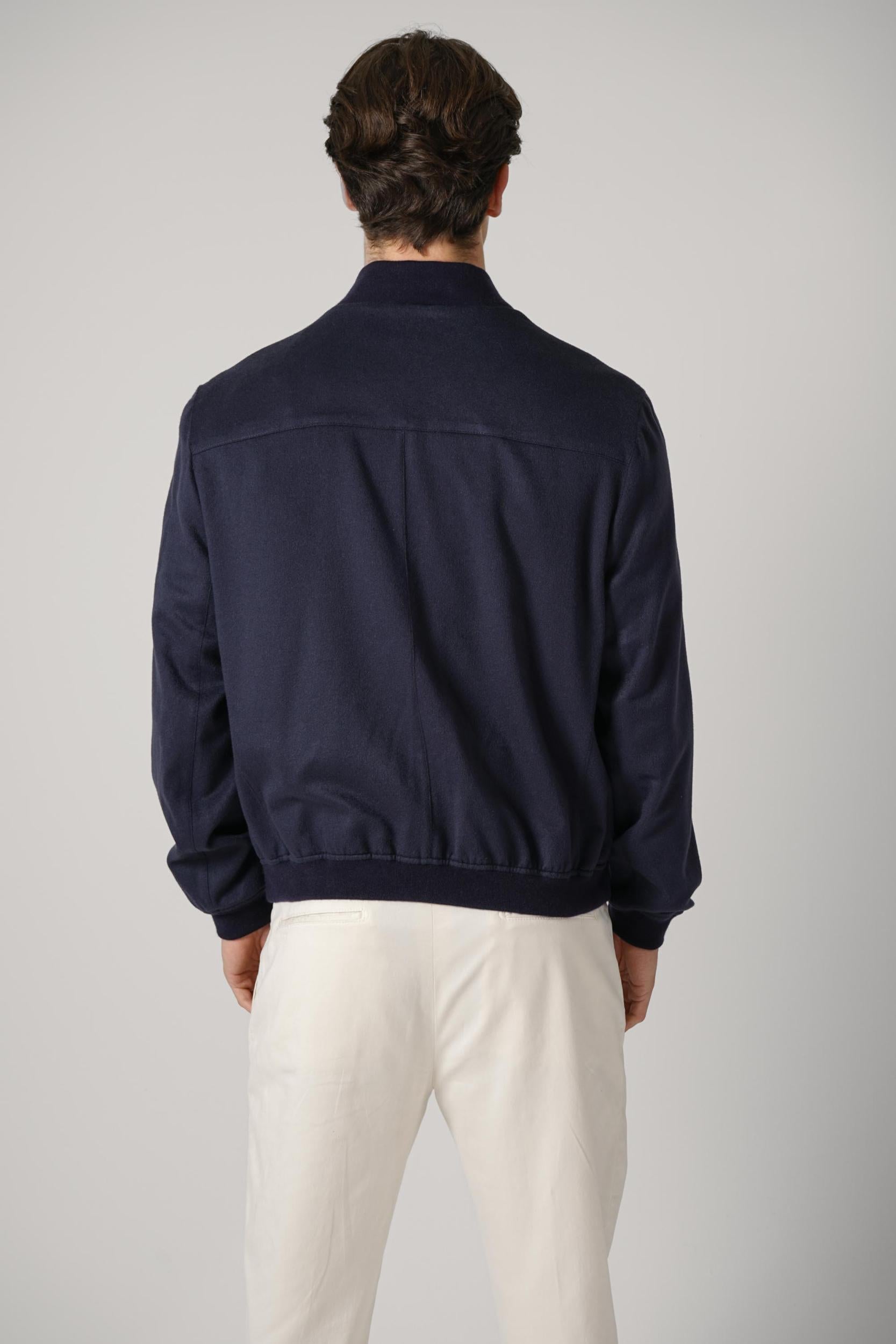 Brunello Cucinelli Cashmere Bomber Avio Blue