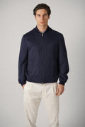 Brunello Cucinelli Cashmere Bomber Avio Blue