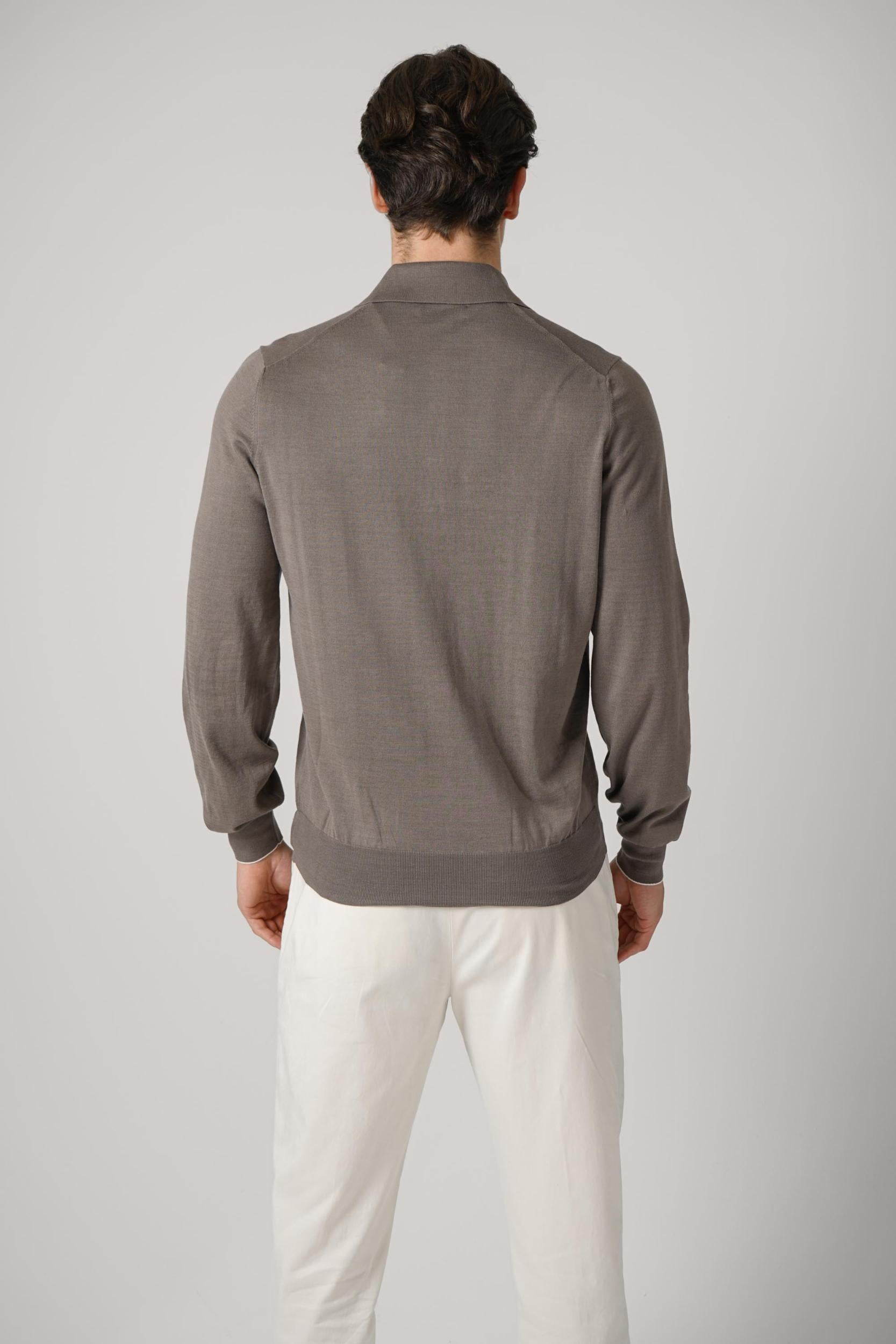 Brunello Cucinelli Cotton Knit Polo Shirt Hazelnut