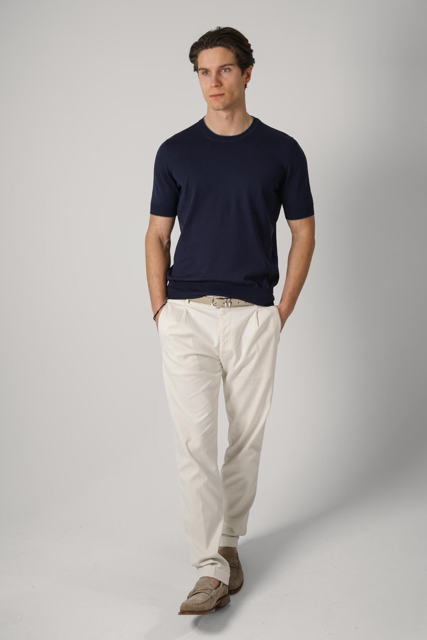 Brunello Cucinelli Cotton Lightweight Knit Shirt Navy