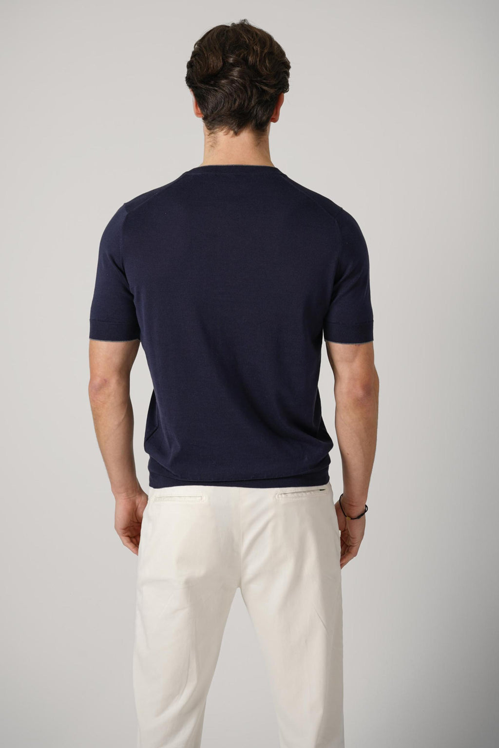 Brunello Cucinelli Cotton Lightweight Knit Shirt Navy
