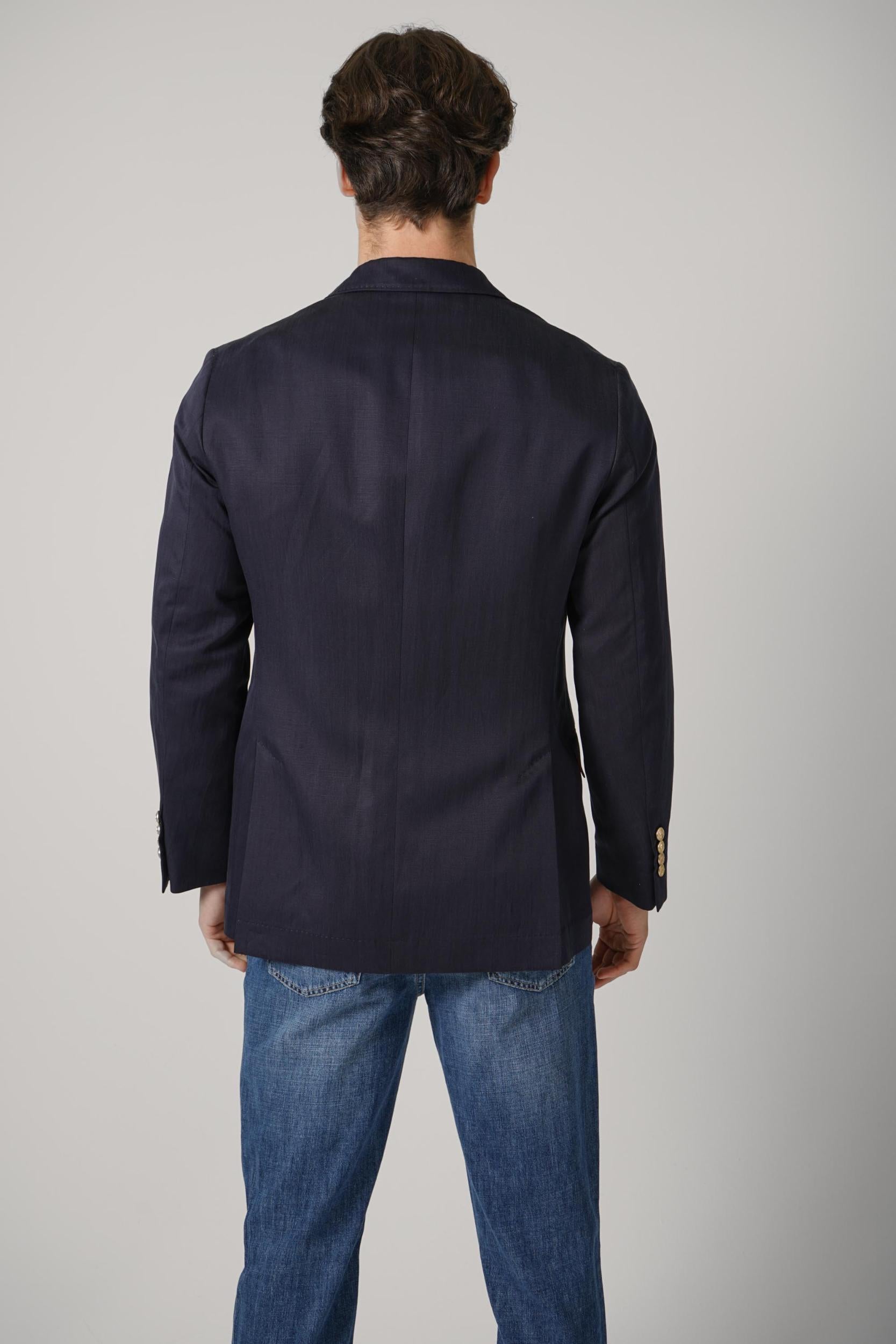 Brunello Cucinelli Délavé Silk And Linen Twill One-And-A-Half Breasted Deconstructed Blazer Navy Blue
