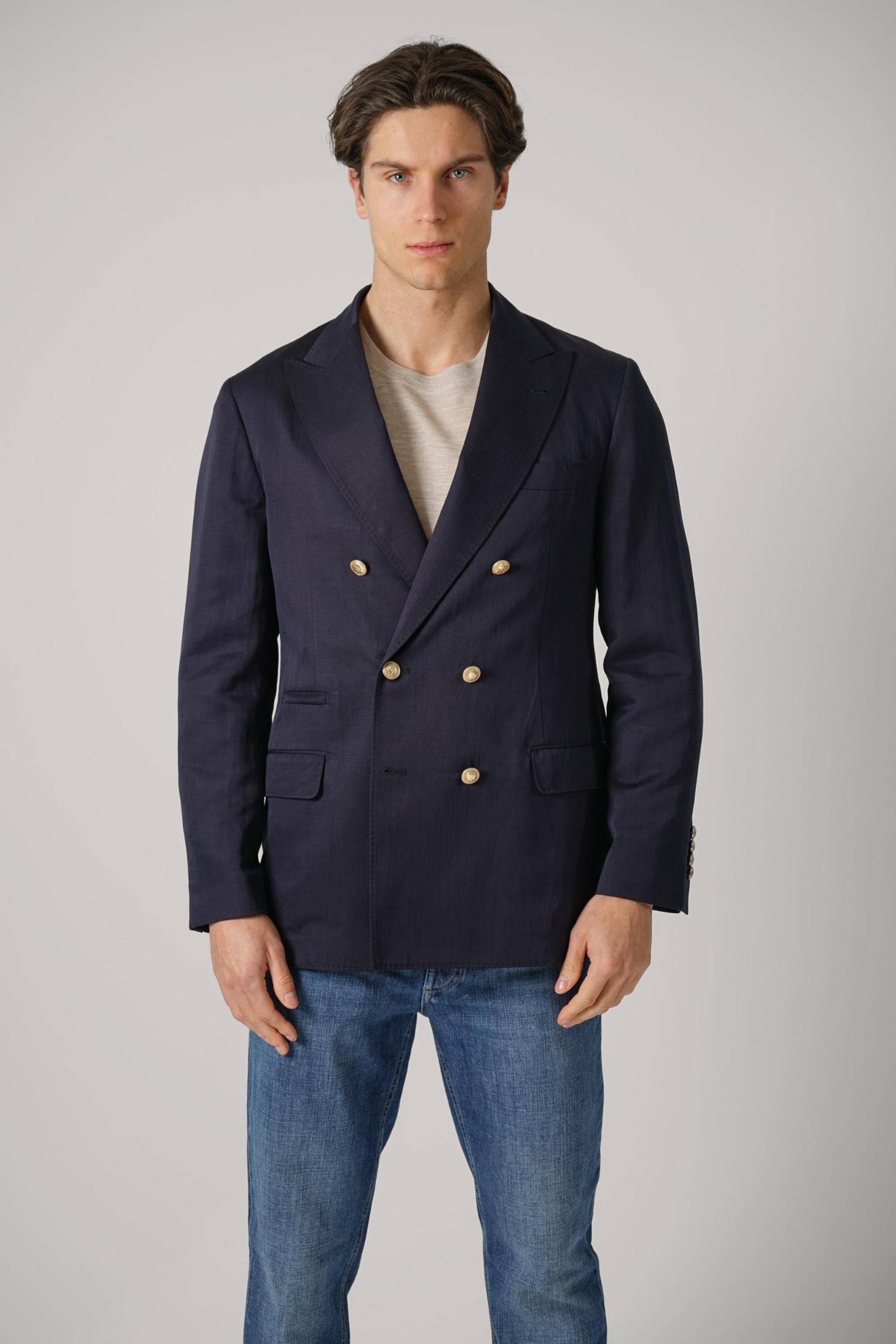 Brunello Cucinelli Délavé Silk And Linen Twill One-And-A-Half Breasted Deconstructed Blazer Navy Blue