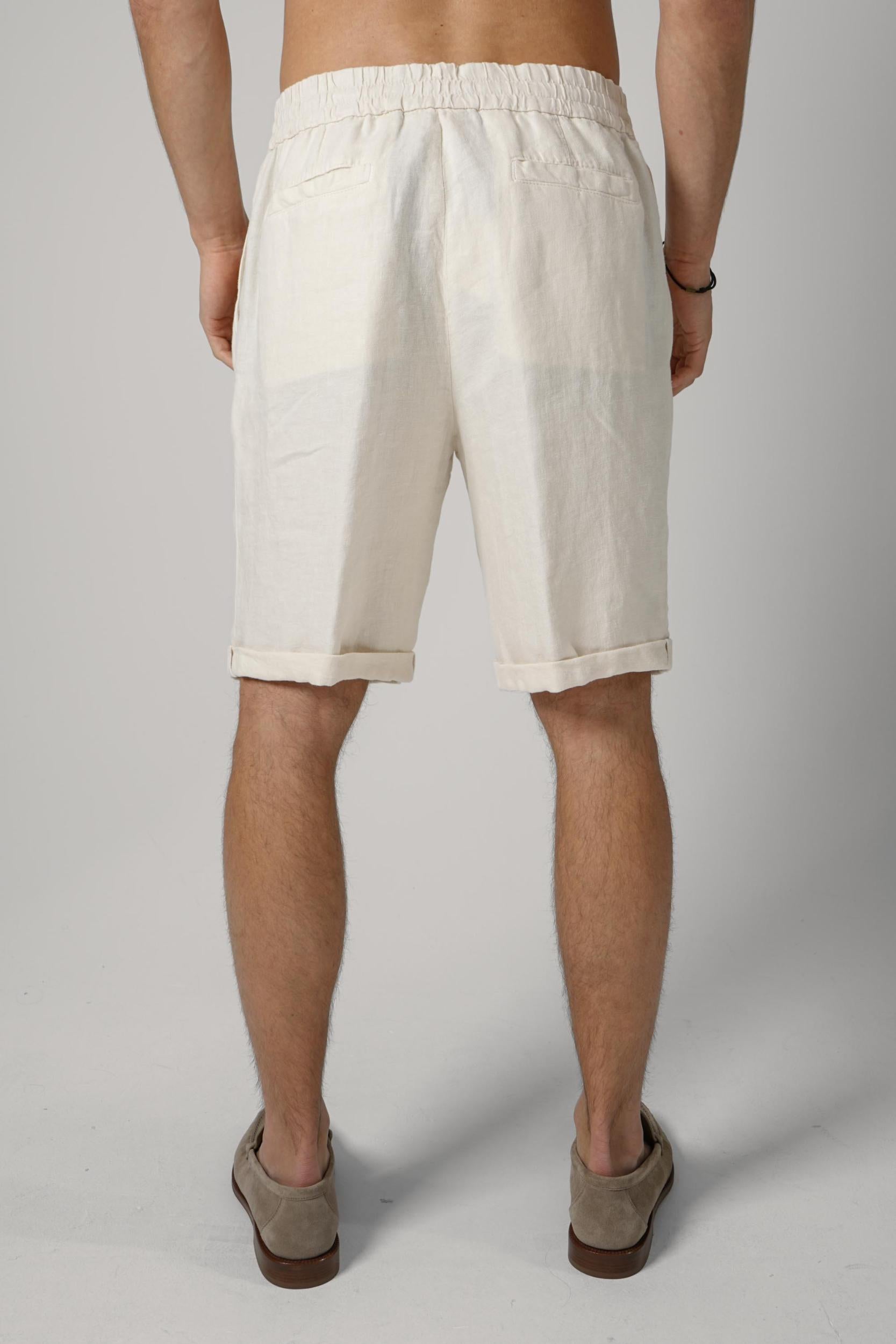 Brunello Cucinelli Garment Dyed Bermuda Linen Shorts Off White