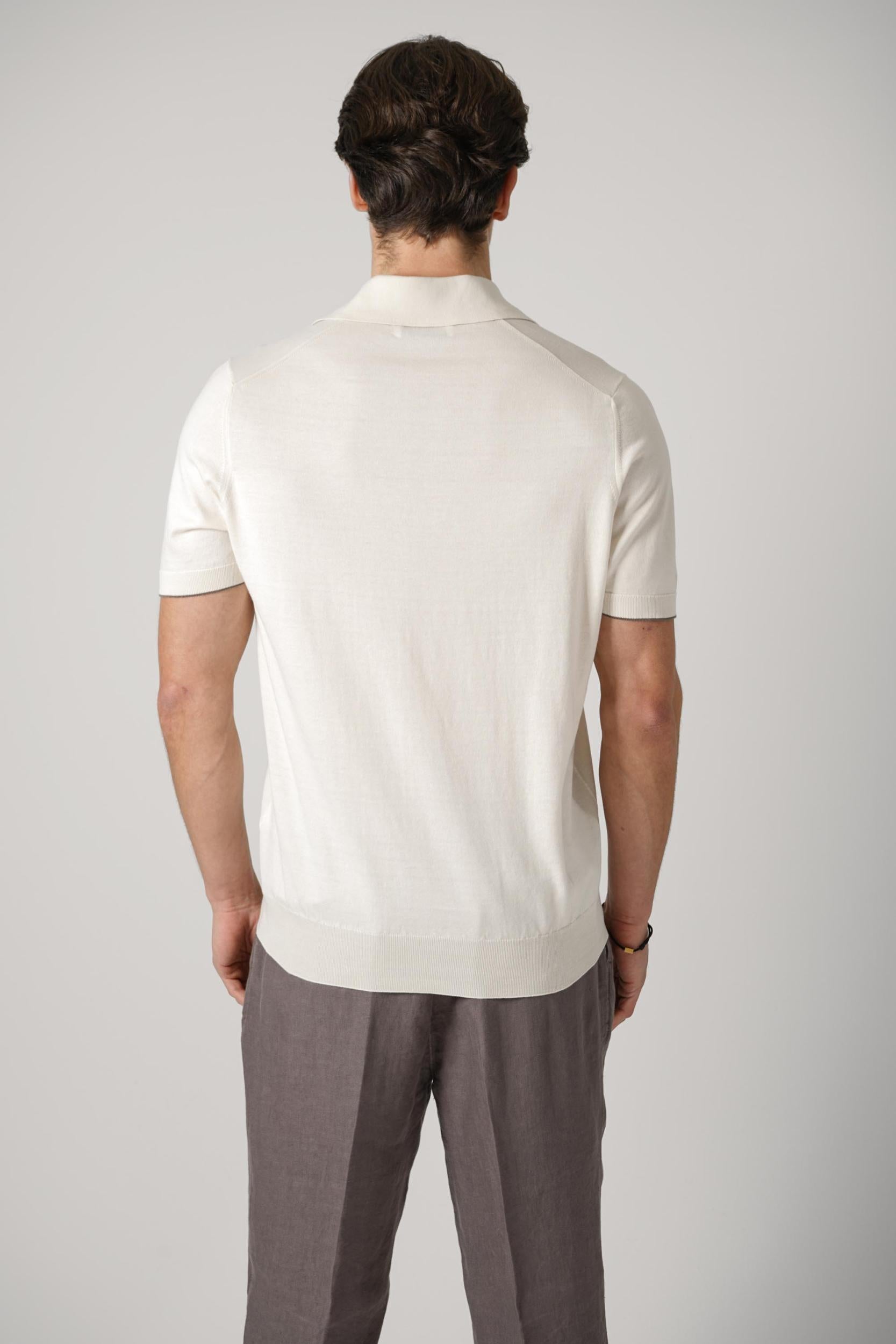 Brunello Cucinelli Lightweight Knit Polo Beige