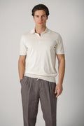 Brunello Cucinelli Lightweight Knit Polo Beige