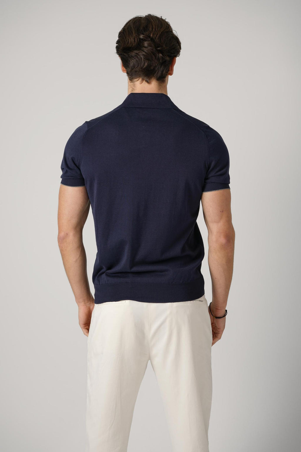 Brunello Cucinelli Lightweight Knit Polo Navy