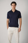 Brunello Cucinelli Lightweight Knit Polo Navy