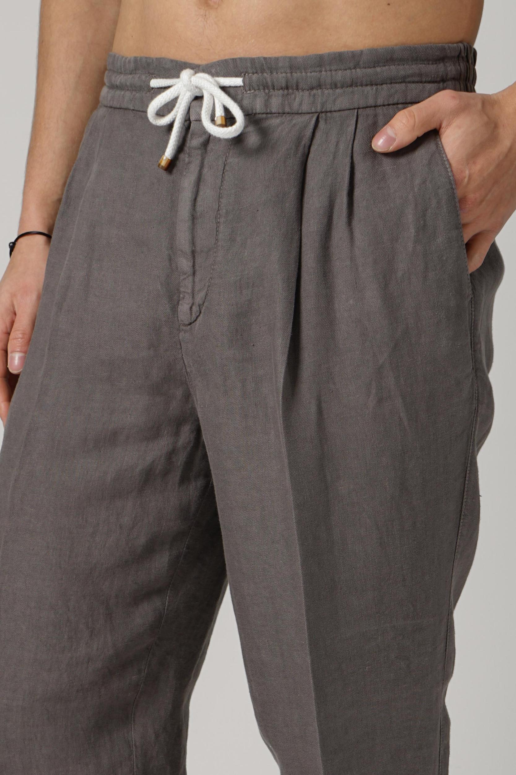 Brunello Cucinelli Linen And Virgin Wool Chevron Trousers Hazelnut Brown