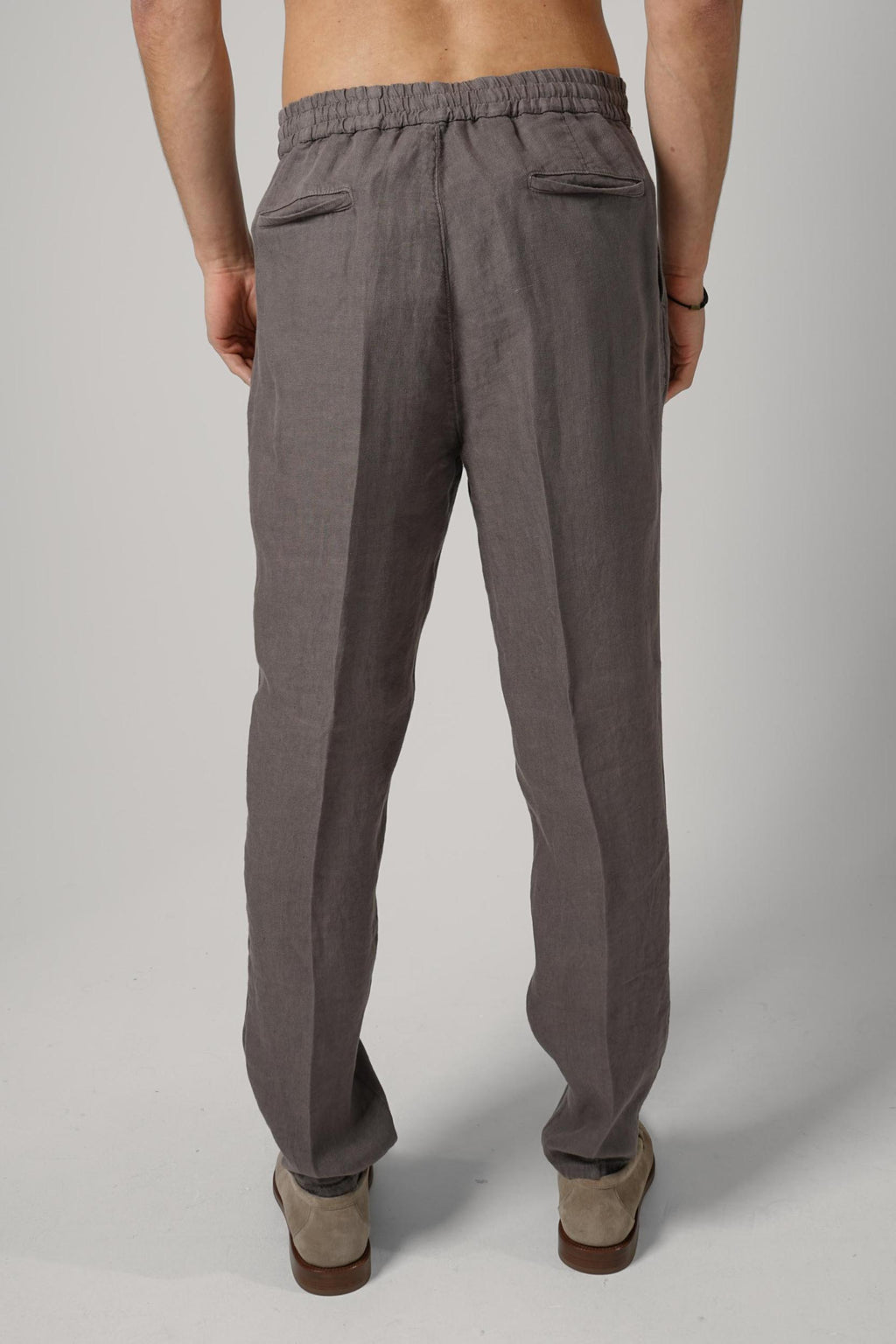 Brunello Cucinelli Linen And Virgin Wool Chevron Trousers Hazelnut Brown