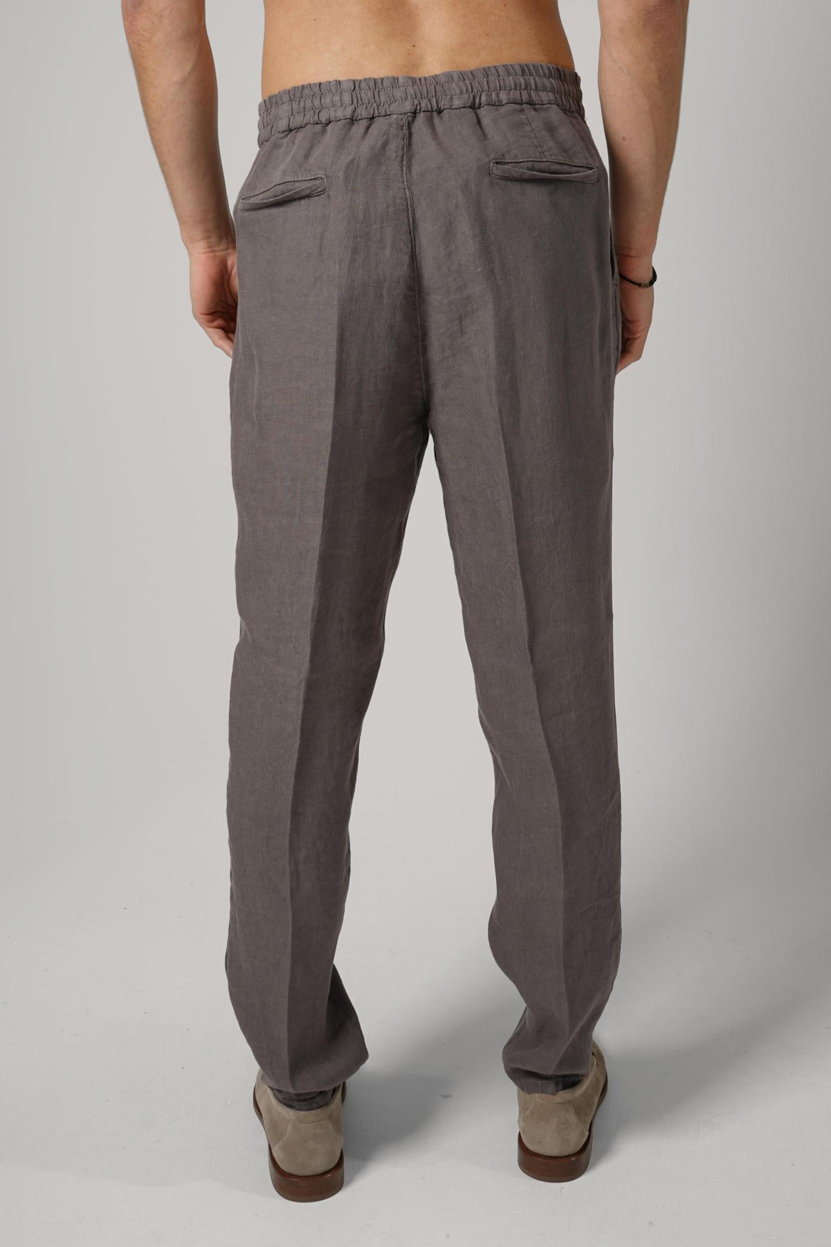 Brunello Cucinelli Linen And Virgin Wool Chevron Trousers Hazelnut Brown