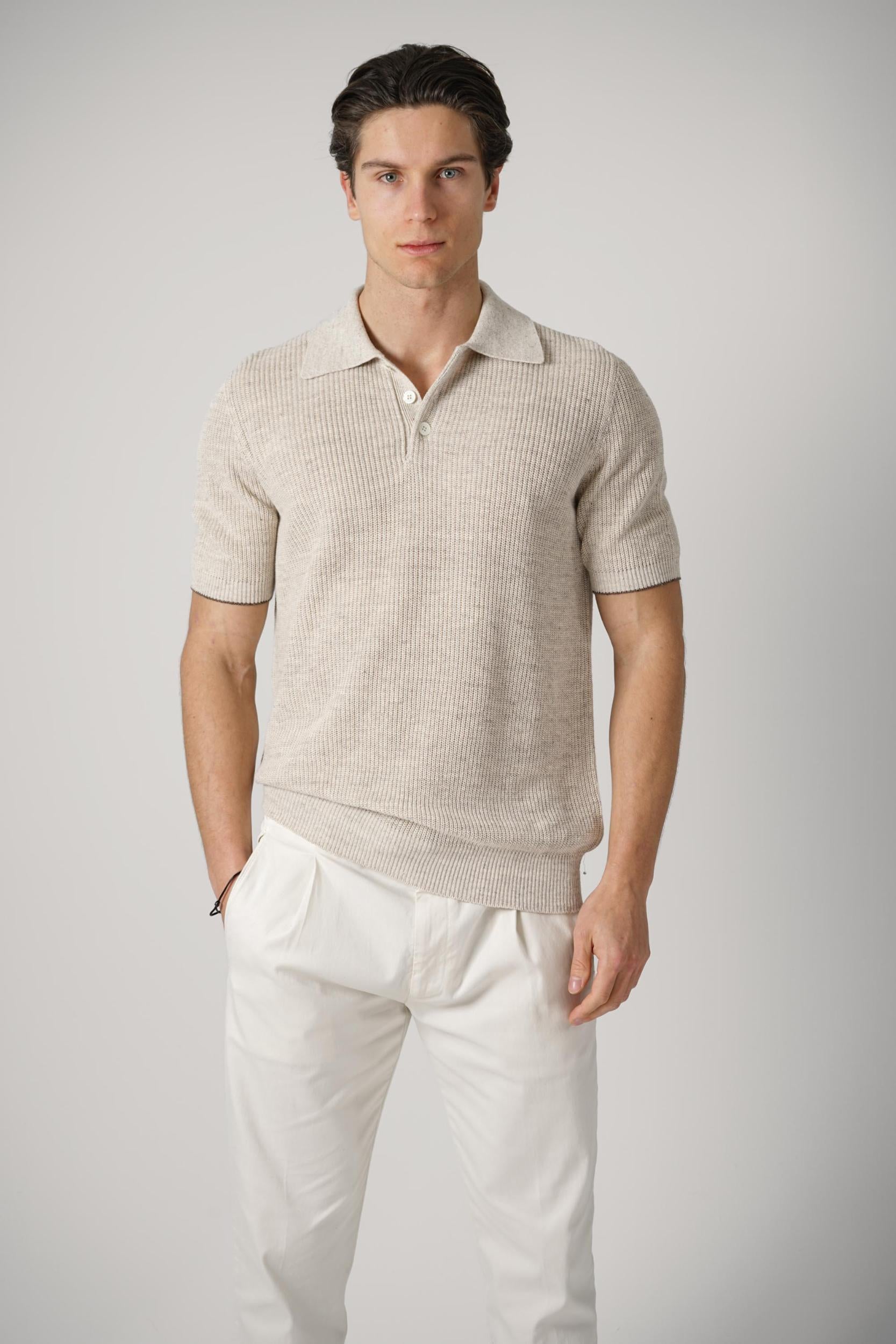 Brunello Cucinelli Linen Knit Polo Yuta