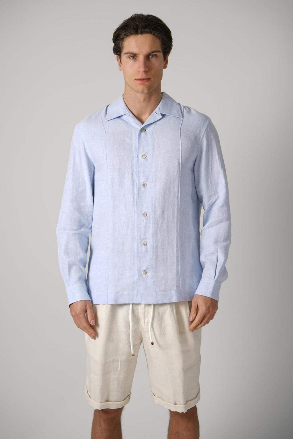Brunello Cucinelli Linen Mix Shirt Azure