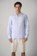 Brunello Cucinelli Linen Mix Shirt Azure