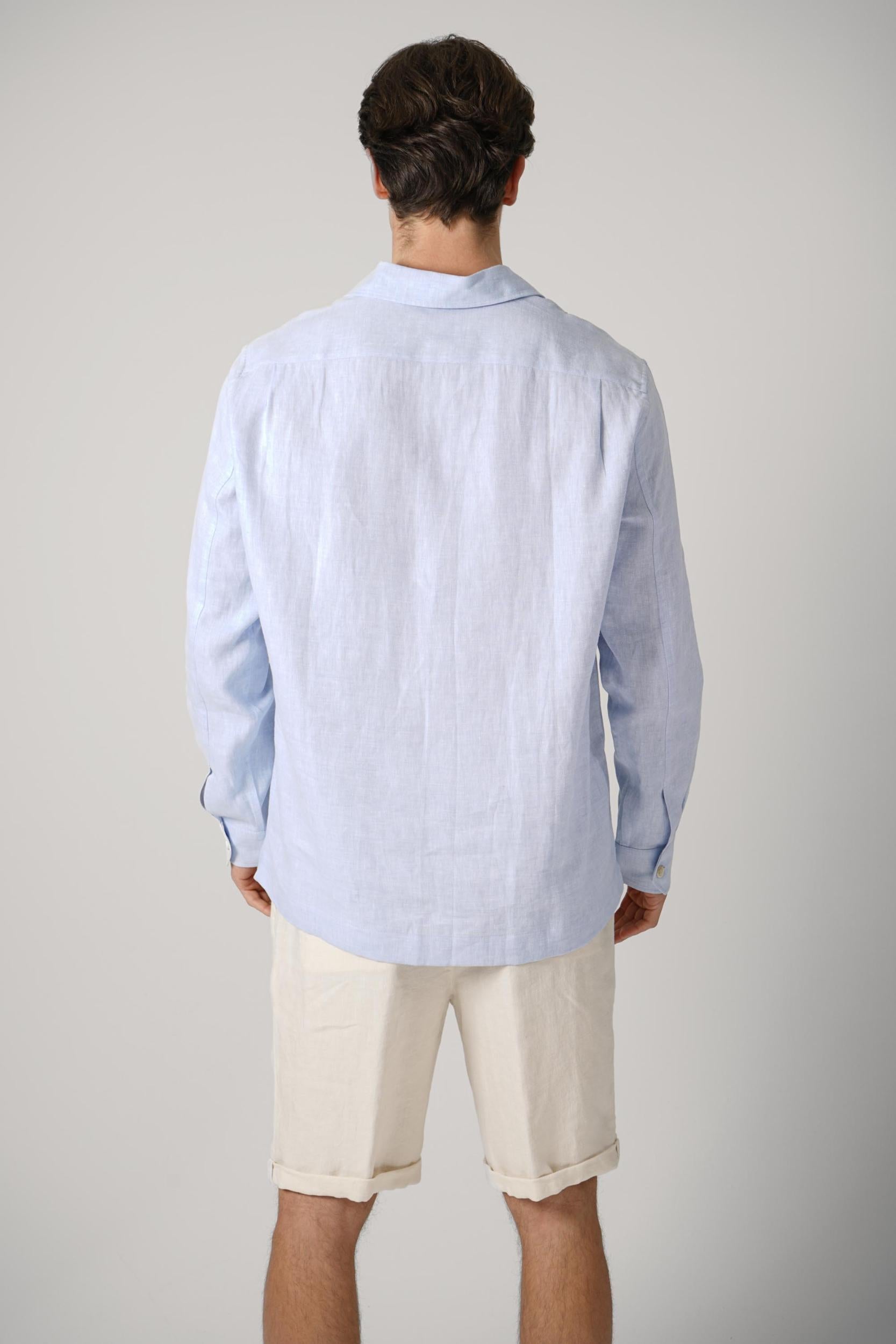 Brunello Cucinelli Linen Mix Shirt Azure