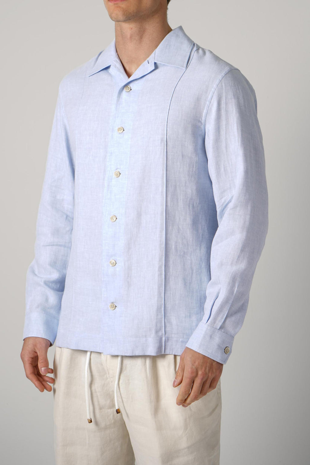 Brunello Cucinelli Linen Mix Shirt Azure