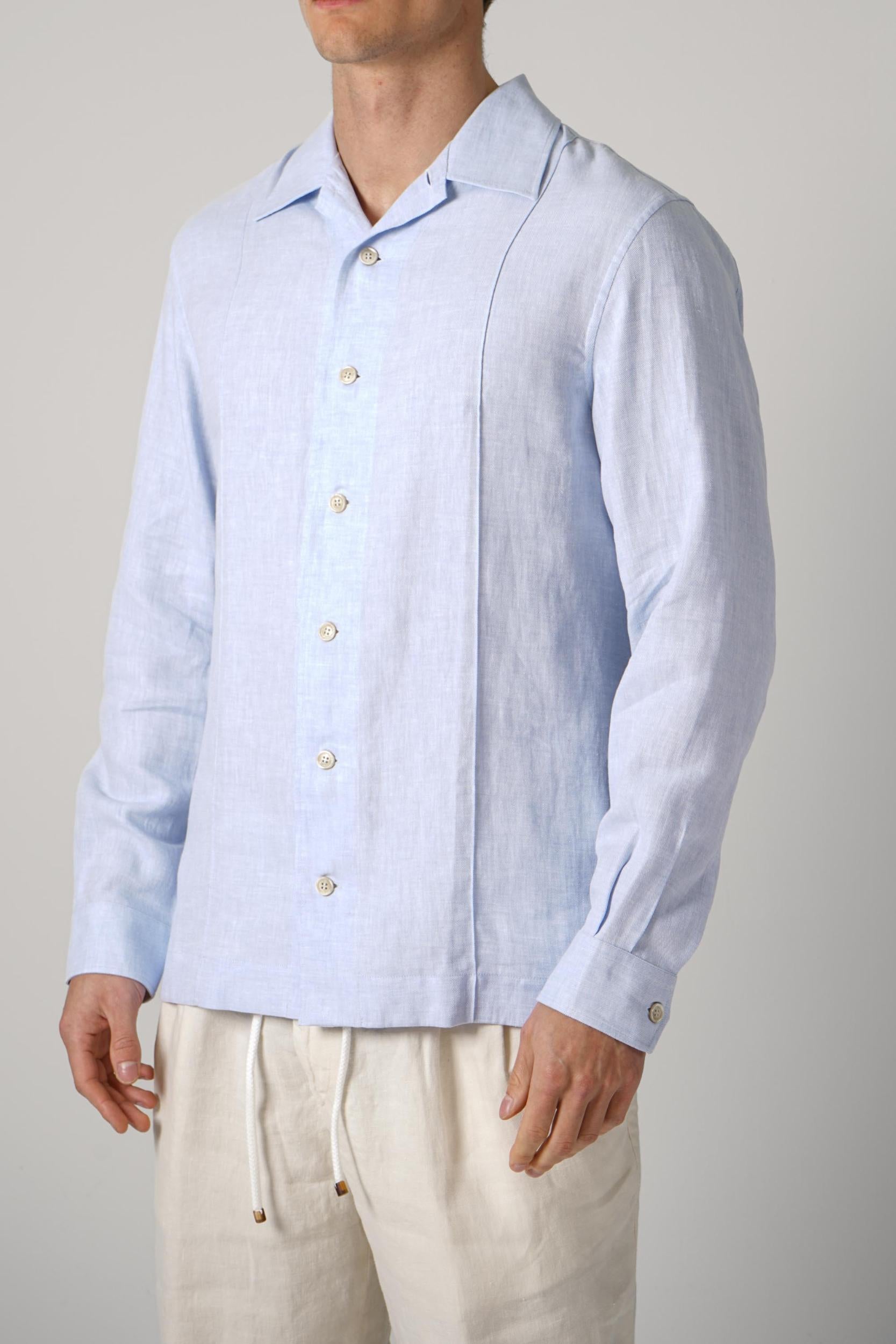 Brunello Cucinelli Linen Mix Shirt Azure