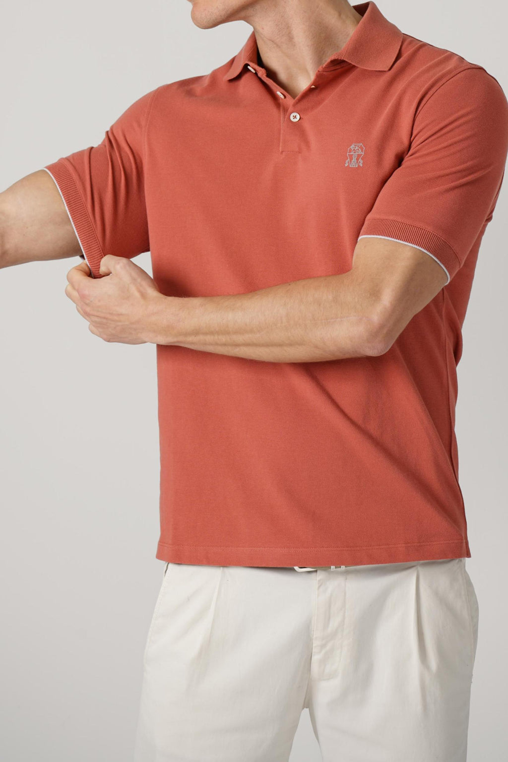 Brunello Cucinelli Pique Polo Apricot