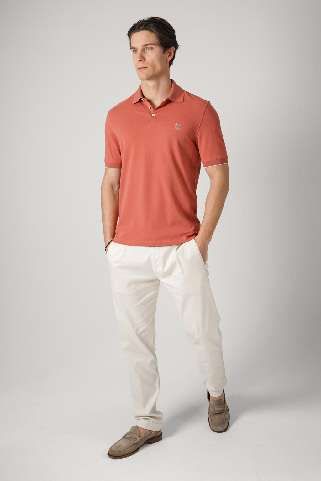 Brunello Cucinelli Pique Polo Apricot