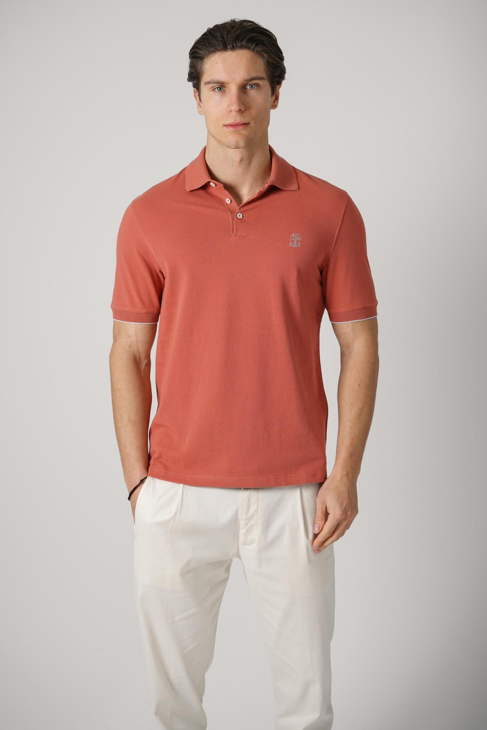 Brunello Cucinelli Pique Polo Apricot