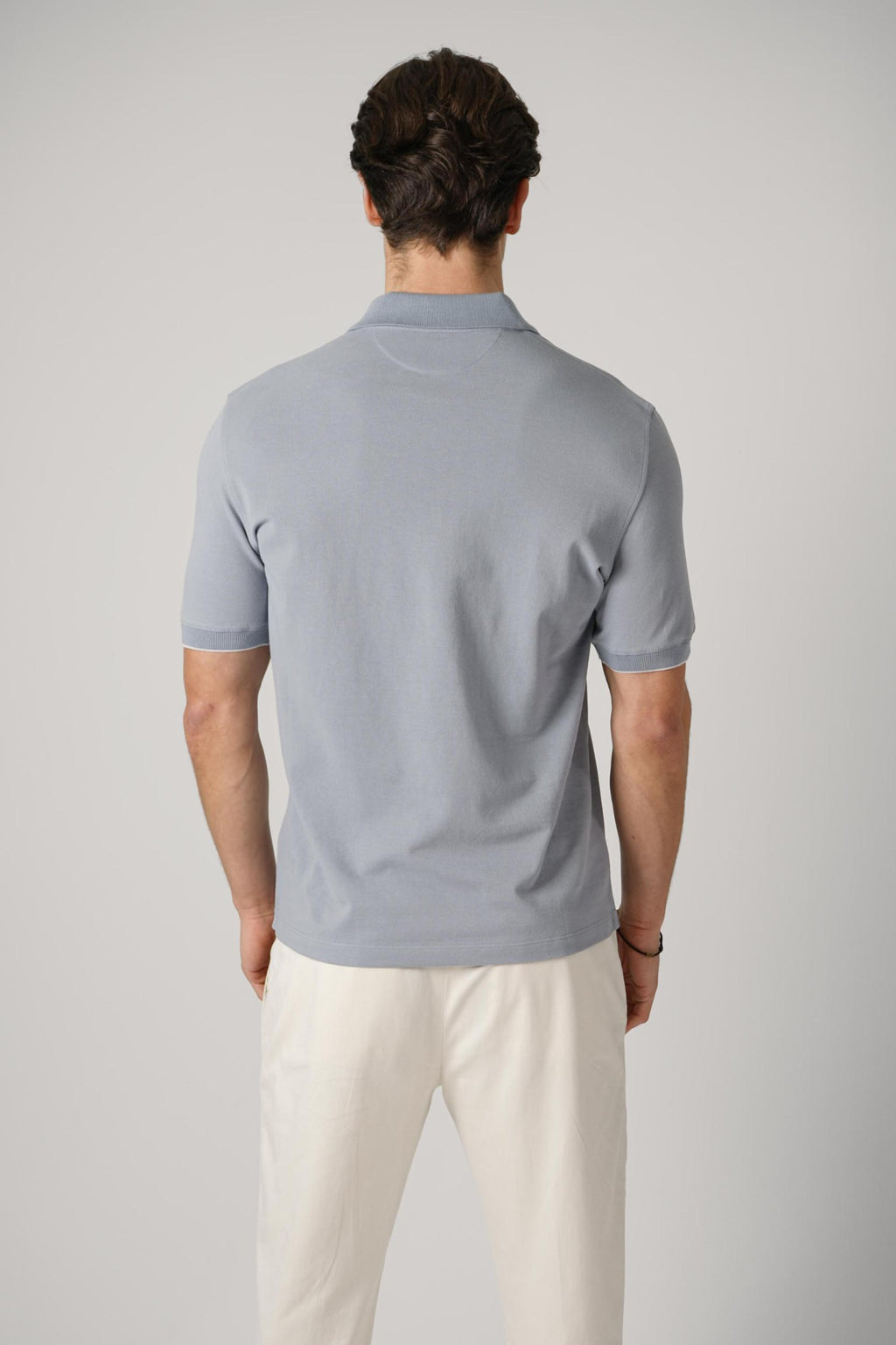Brunello Cucinelli Pique Polo Blue/Grey