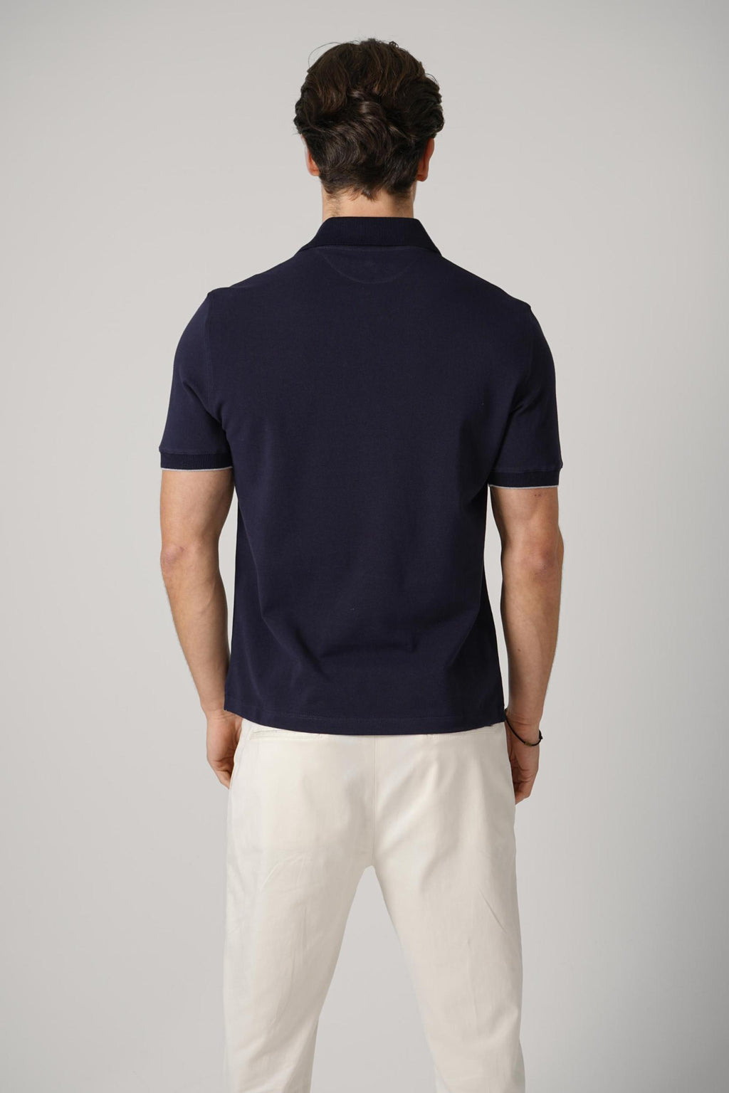 Brunello Cucinelli Pique Polo Navy