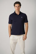 Brunello Cucinelli Pique Polo Navy