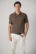 Brunello Cucinelli Rib Knit Polo Hazelnut