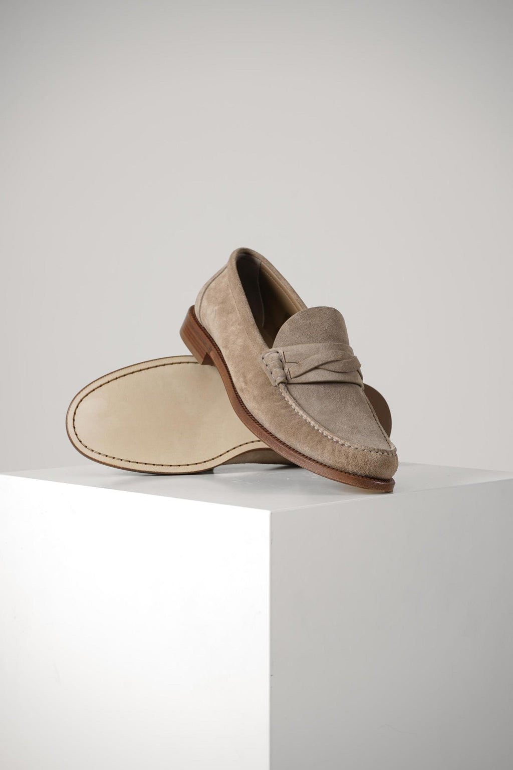 Brunello Cucinelli Suede Loafers Taupe Smoke