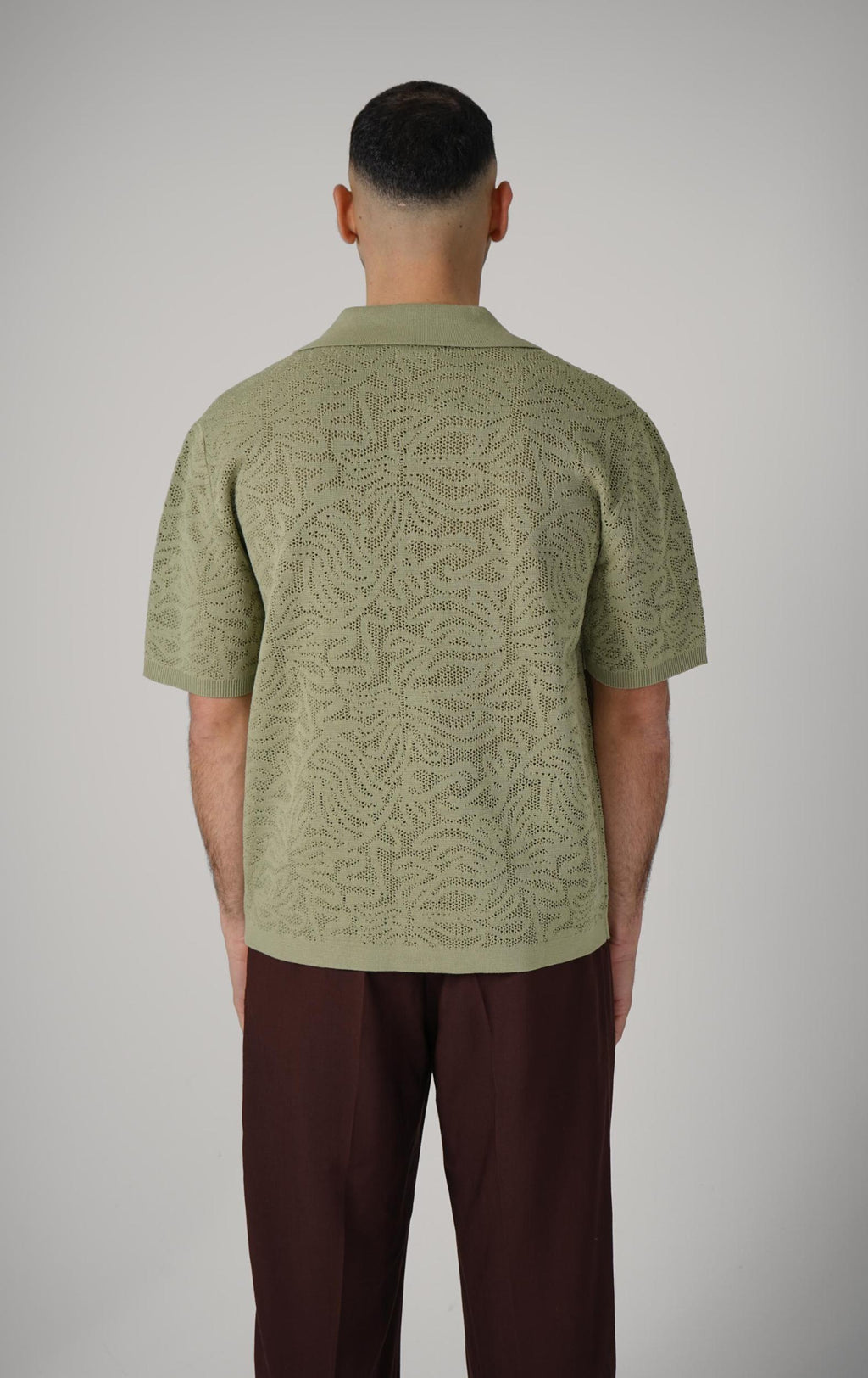 Drôle De Monsieur Chemise Maille Dentelle Kaki