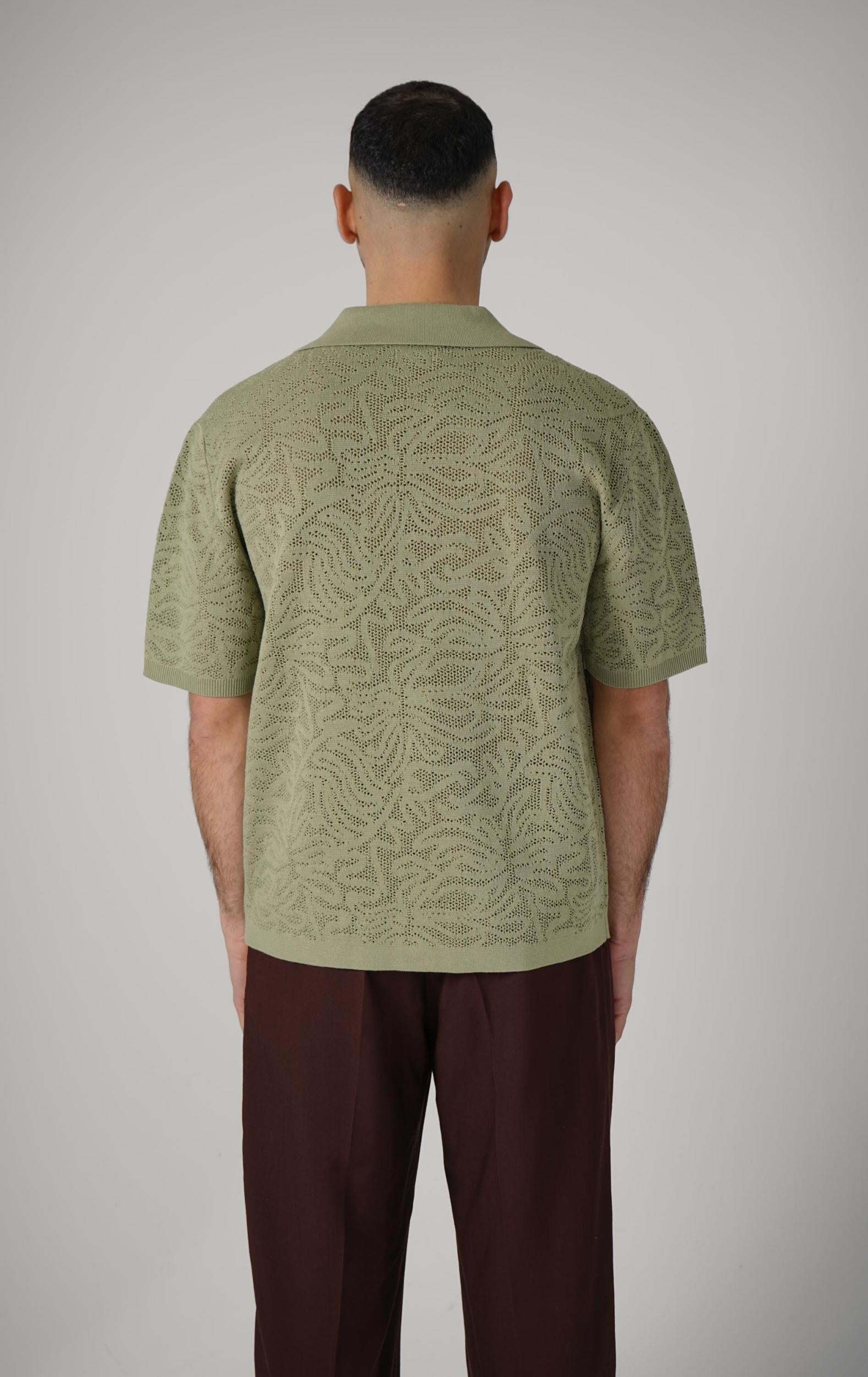 Drôle De Monsieur Chemise Maille Dentelle Kaki