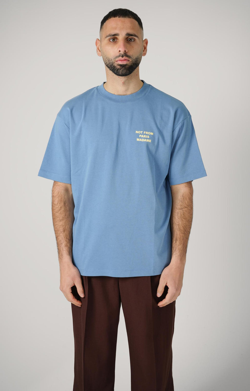 Drôle De Monsieur Le T-Shirt Slogan Atlantic Blue