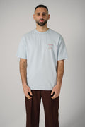 Drôle De Monsieur Le T-Shirt Slogan Callgraph Light Blue