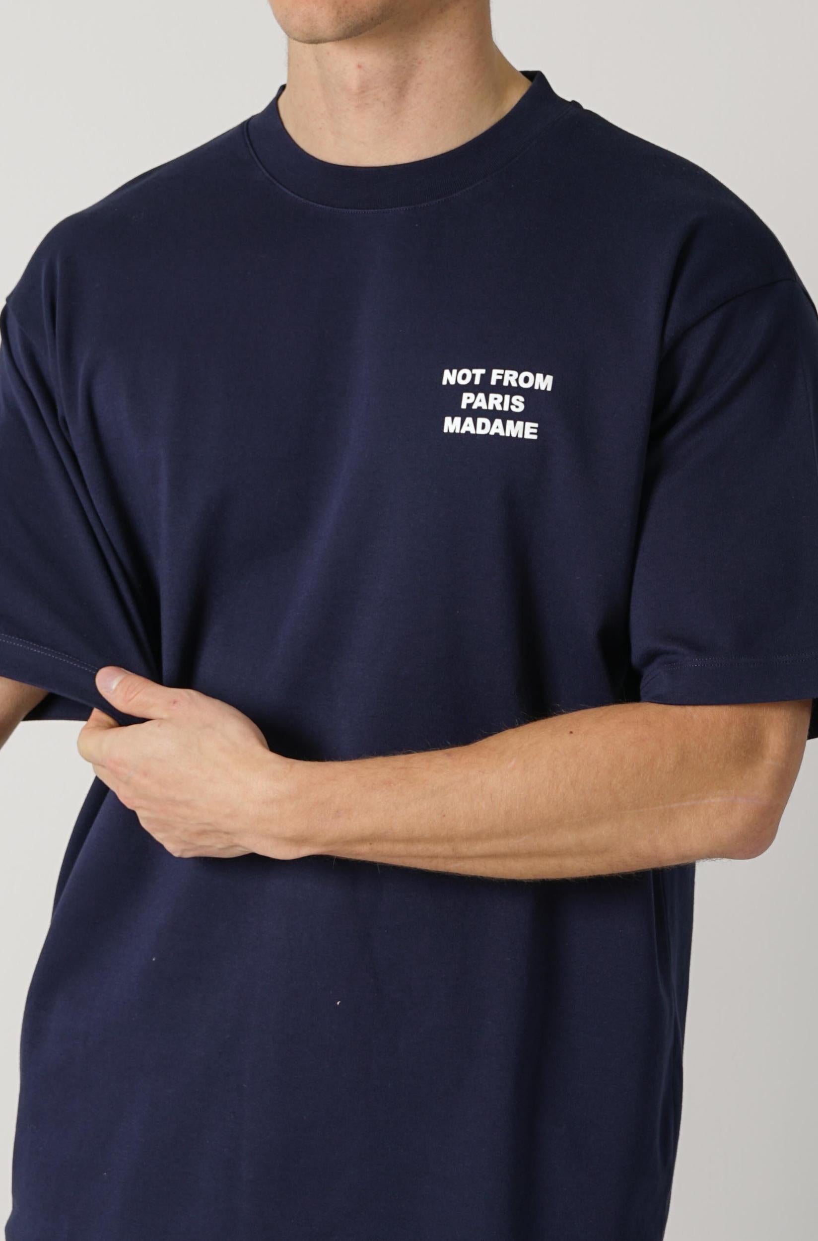 Drôle De Monsieur Le T-Shirt Slogan Navy