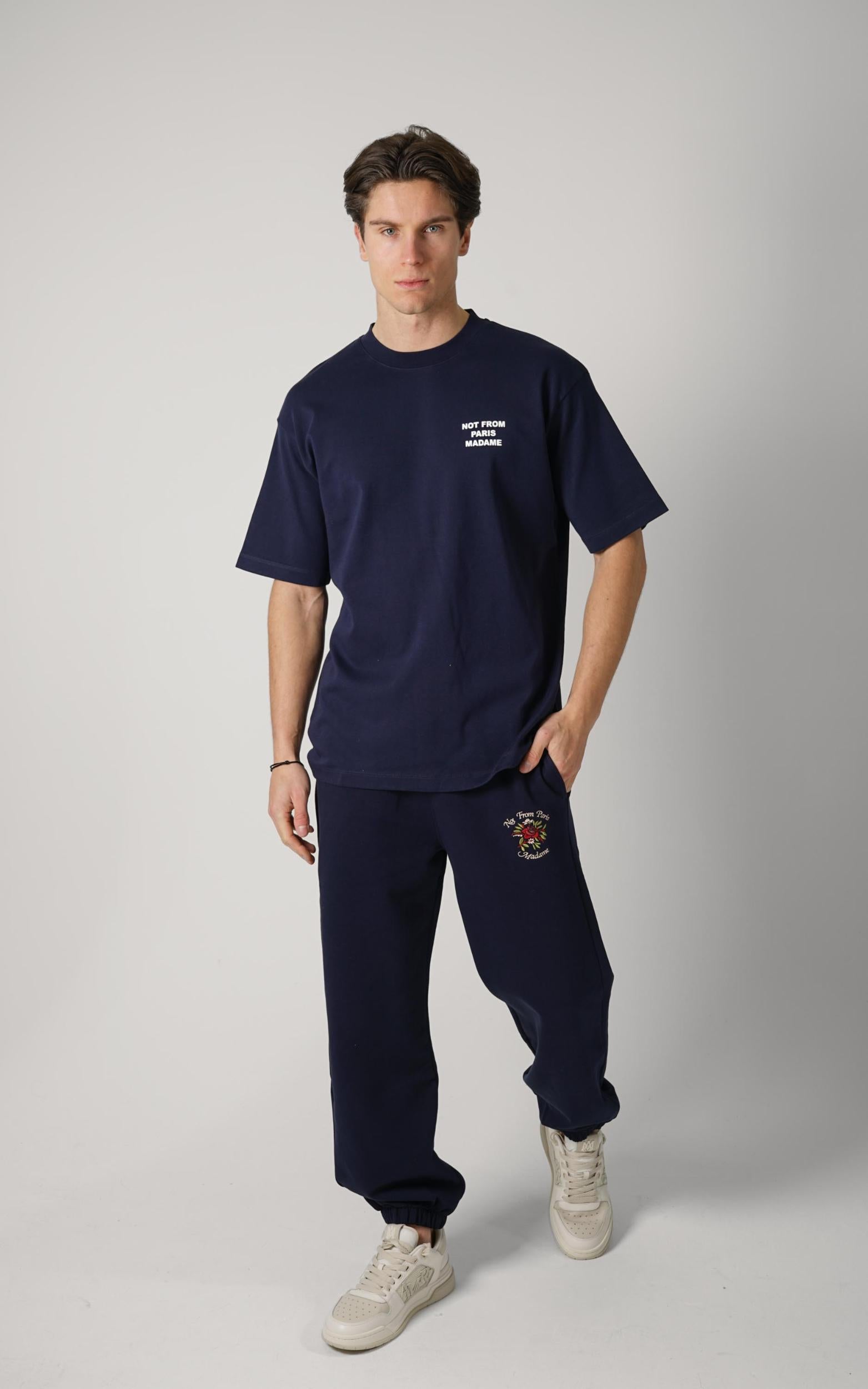 Drôle De Monsieur Le T-Shirt Slogan Navy