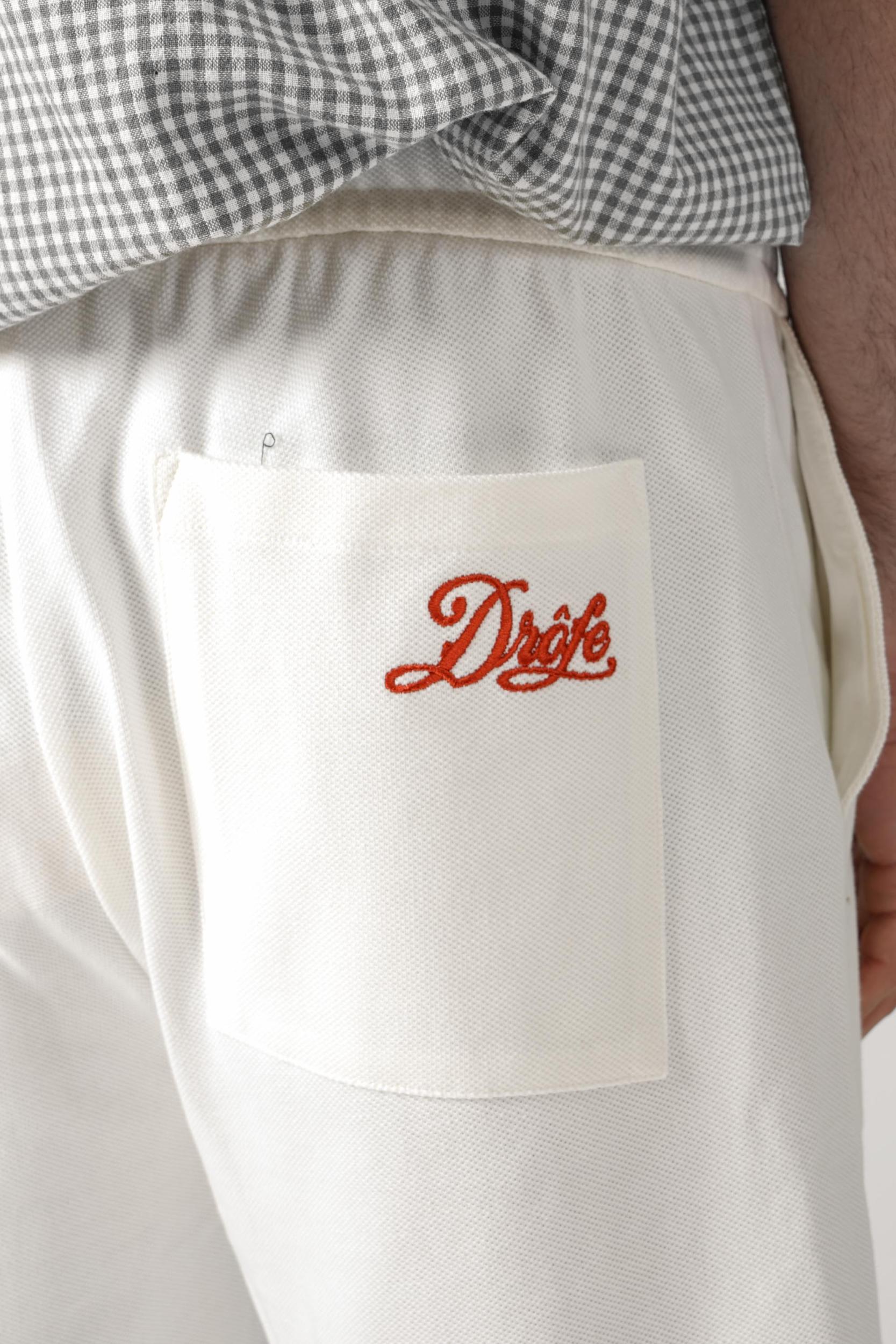 Drôle De Monsieur Short Piqué Brodé Off White
