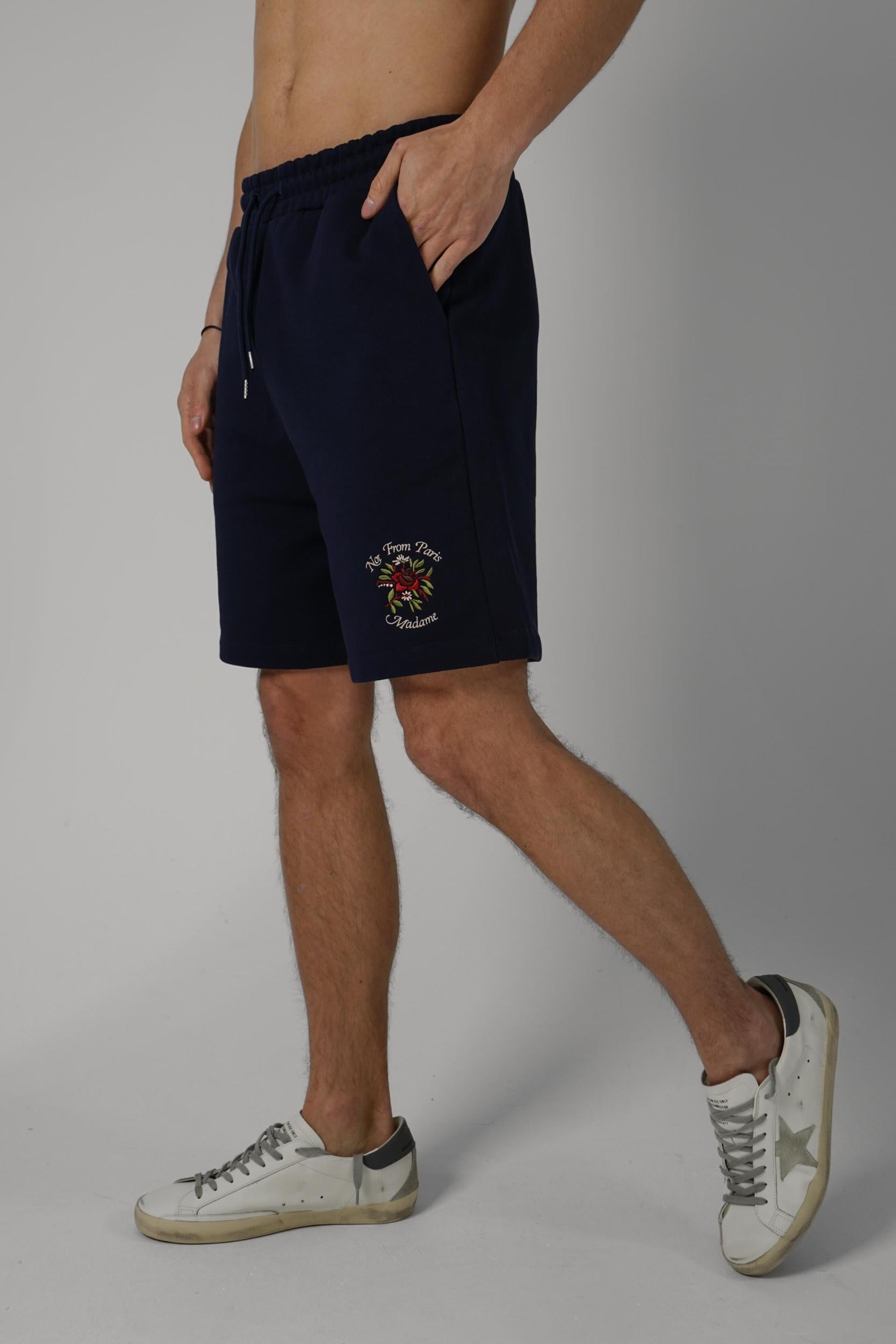 Drôle De Monsieur Short Slogan Rose Navy